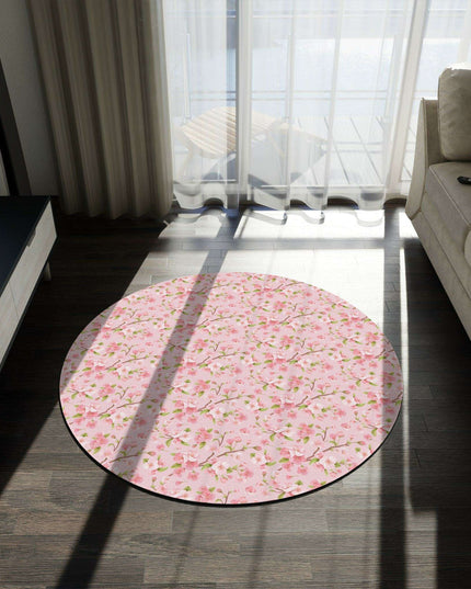 Sakura Bliss Plush Round Area Rug - Premium Quality Fun Design in Soft Chenille Blend