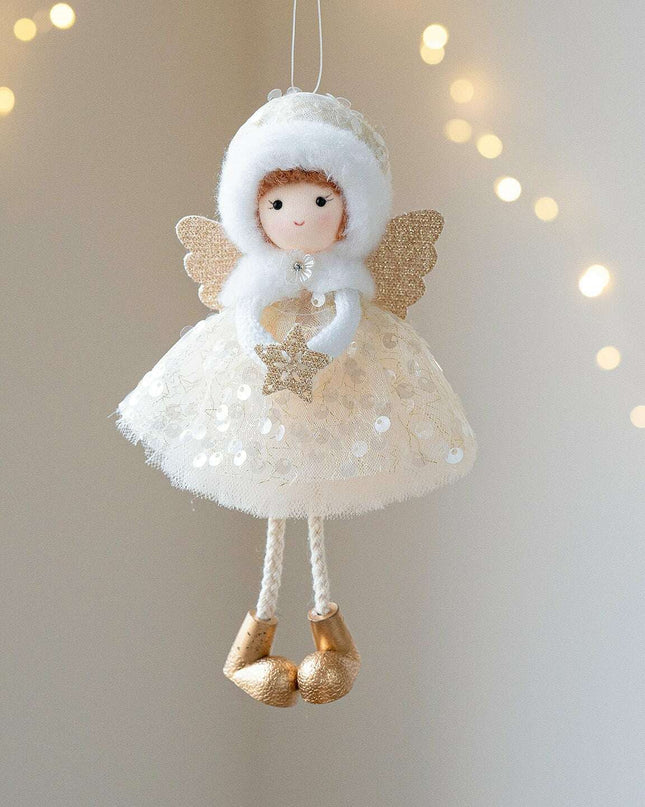 Christmas Winter Mesh Angel Big Eyes Girl Pendant