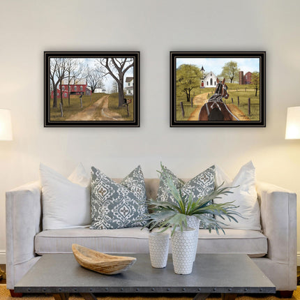 Billy Jacobs 2-Piece Black Framed Wall Art Set for Home Decor