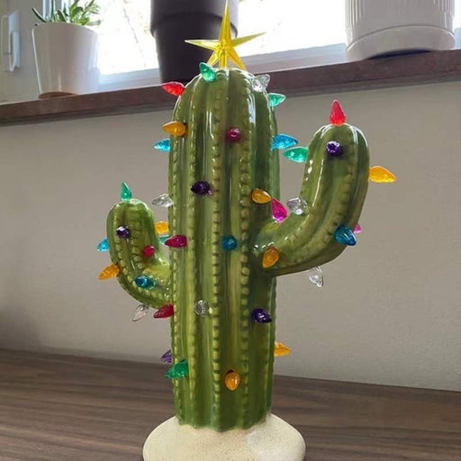 Cactus LED Home Lamp - Resin Plant Night Light 🌵