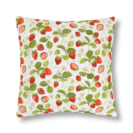 Vibrant Strawberry Outdoor Pillow Set with Concealed Zipper - Water-Resistant and Stylish