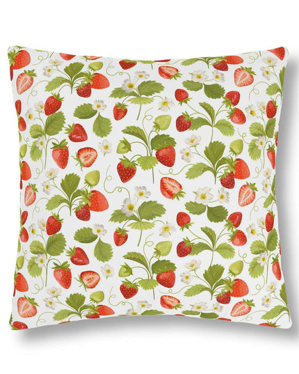 Vibrant Strawberry Outdoor Pillow Set with Concealed Zipper - Water-Resistant and Stylish