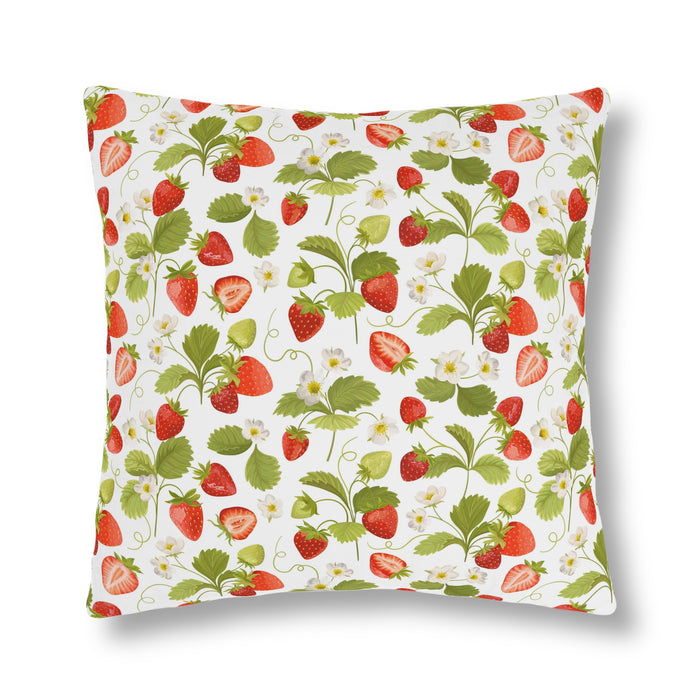 Strawberry Outdoor Pillow Collection: Water-Resistant & Chic with Concealed Zipper