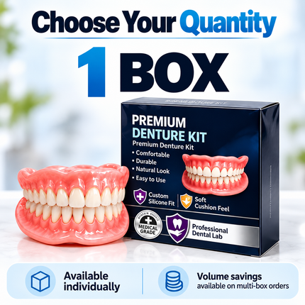 JJ3848 Premium Temporary Denture Kit - Comfort Custom Fit, Medical-Gra Snap-On Veneers premium-temporary-denture-kit-medical-grade-silicone-false-teeth-comfort-custom-fit-for-missing-teeth-restoration-jj3848 Health & Beauty > Oral Care > Dentures & Dental Appliances