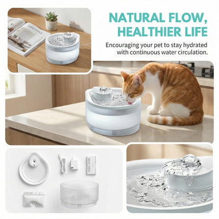 Peekaboo Studio USB Powered 2.5L Pet Water Fountain with Circulation F
