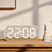 Elegant LED Digital Desktop Alarm Clock: Black & White with Green Accents