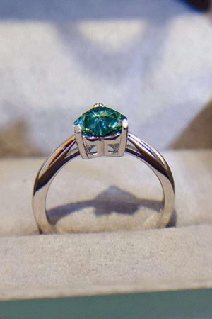 1 Carat Moissanite Heart 925 Sterling Silver Ring-Trendsi-Mid Green-4.5-Très Elite
