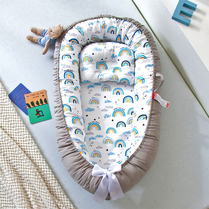 Peekaboo Studio Portable Foldable Newborn Bed with Removable Cover
