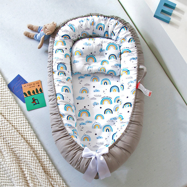 Peekaboo Studio Portable Foldable Newborn Bed with Removable Cover