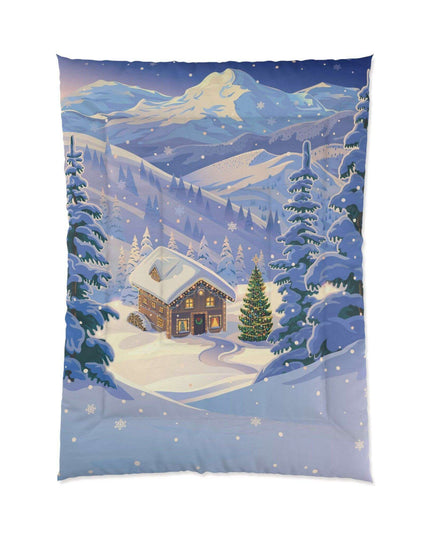 Festive Winter Wonderland Plush Comforter - Luxurious Polyester Bedding