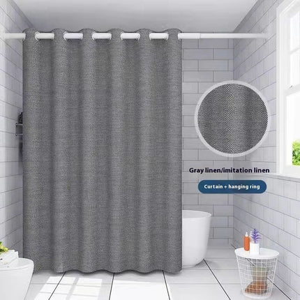 Peekaboo Studio Thick Waterproof Mildew-Proof Linen Shower Curtain