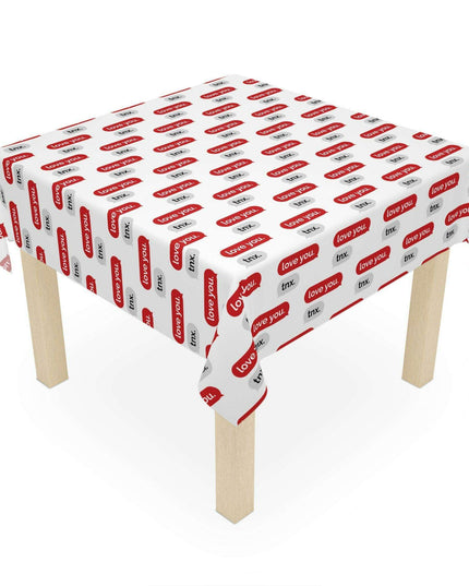 Elegant Personalized Valentine’s Day Square Table Cover