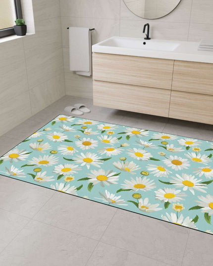 Chic Geometric Chamomile Area Rug with Elegant Black Edging and Anti-Slip Base