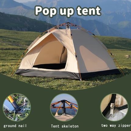 AliKopy Quick-Open 4-Person Camping Tent with UV Protection & Waterpro