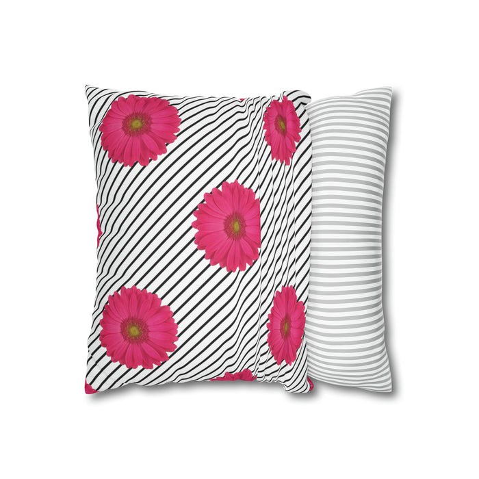 Spring Blossom Pink Daisy Decorative Throw Pillowcase