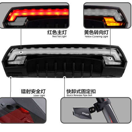 Brake Light Laser Tail Light For Bicycle With Auto Day Night Sensor