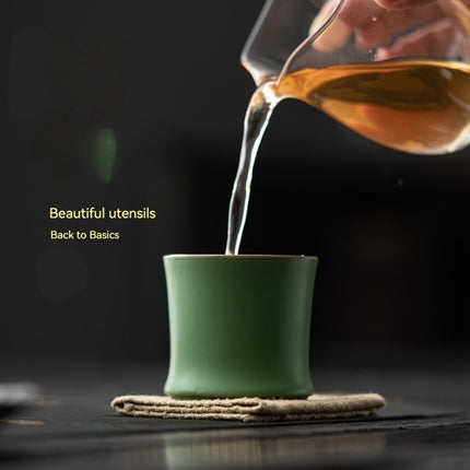 Ceramic Bamboo Green Bamboo Tea Household Landscape Cup Lid