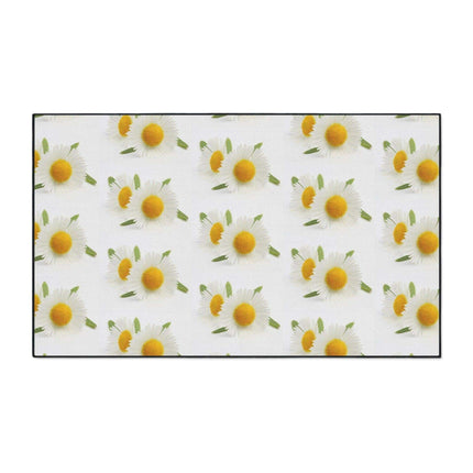 Opulent Chamomile Area Rug with Stylish Black Trim