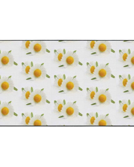 Opulent Chamomile Area Rug with Stylish Black Trim