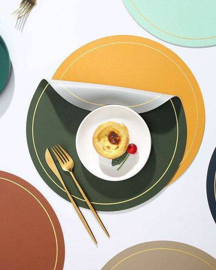 Elegant Circular PVC Leather Dining Placemats for a Luxurious Table Setting