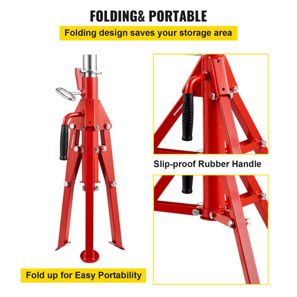 VEVOR Adjustable Height Pipe Stand, 2500 lb Capacity, Portable Design
