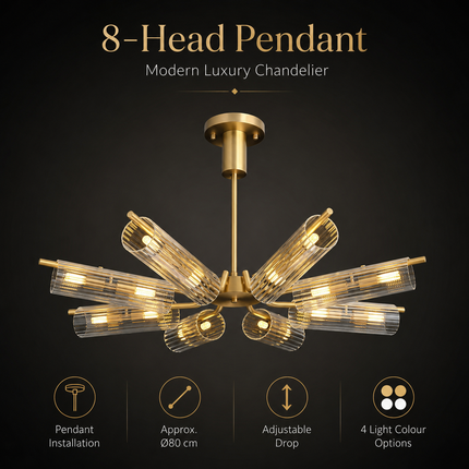 Modern High-End Chandelier — Luxury Ceiling & Pendant Formats, 6–8–10 Heads, 4 Light Tones Chandeliers modern-simple-living-room-chandelier-atmospheric-high-end-light-luxury-study-bedroom-dining-room-light-1 Home & Garden > Lighting > Pendant Lights & Chandeliers > Modern Chandeliers