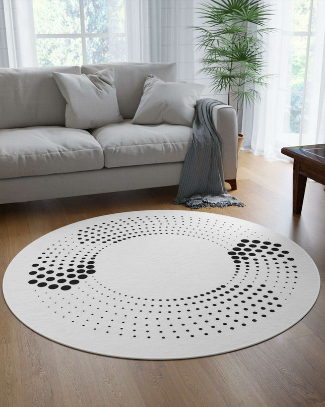 Vibrant Chenille Watercolor Round Area Rug - 5x5 Feet by Maison d'Elite