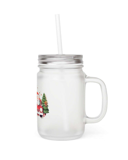 Personalized 16oz Frosted Glass Mason Jar Sipper Set with Straw and Lid