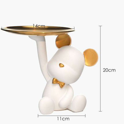 Whimsical Cartoon Bear Key Organizer Tray for Chic Home Decor