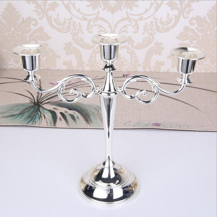 European Style Three Head Candlestick Ornament – Die-Cast Metal Home Decoration