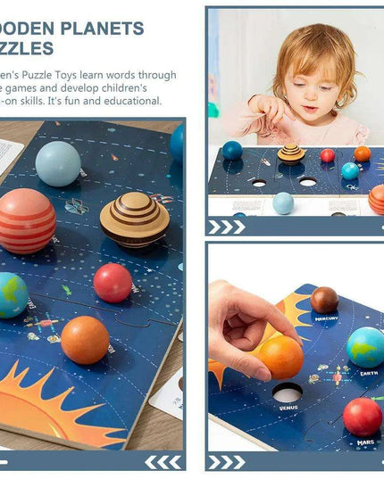 Galactic Discovery Wooden Puzzle Set: Solar System Adventure Kit for Kids