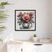 Elegant Matte Canvas Rose Vase Wall Art - Sustainable Pinewood Frame - Home Decor Masterpiece