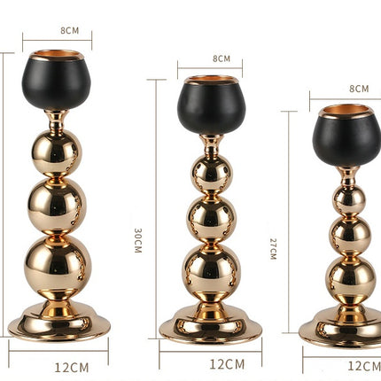 Candle Holder Iron Art Electroplating Spray Paint Black And Gold Ornaments