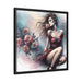 Romantic Girl Valentine Matte Canvas Pinewood Frame