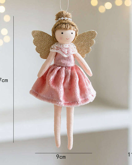 Christmas Decoration High-grade Flannel Ankle-tied Girl Angel Small Pendant