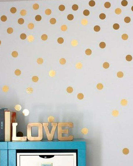 Golden Magic Dot Wall Decals: Chic Home Decor for Kids and Interior Styling