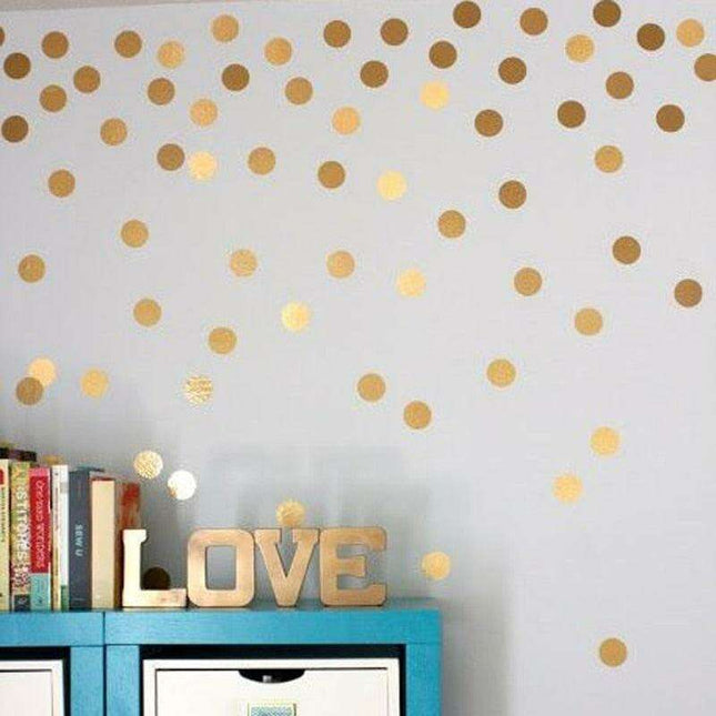 Golden Magic Dot Wall Decals: Chic Home Decor for Kids and Interior Styling