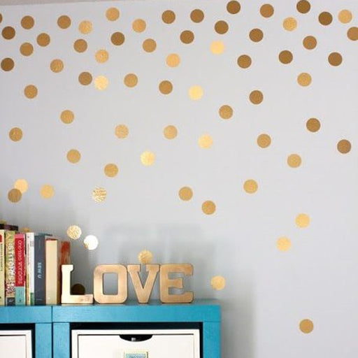 Magical Gold Polka Dots Wall Stickers Kit for Kids' Rooms and Home Decoration