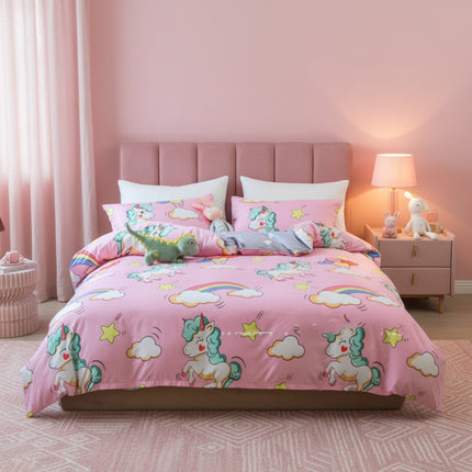 Peekaboo Studio Geometric Floral Quilt Cover & Pillowcase Set, Soft Fa