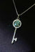 Graceful Sterling Silver Key Necklace with 1 Carat Lab-Diamond - Timeless Elegance