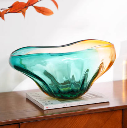 Peekaboo Studio Colorful Glass Fruit Bowl - Stylish Tabletop Organizer