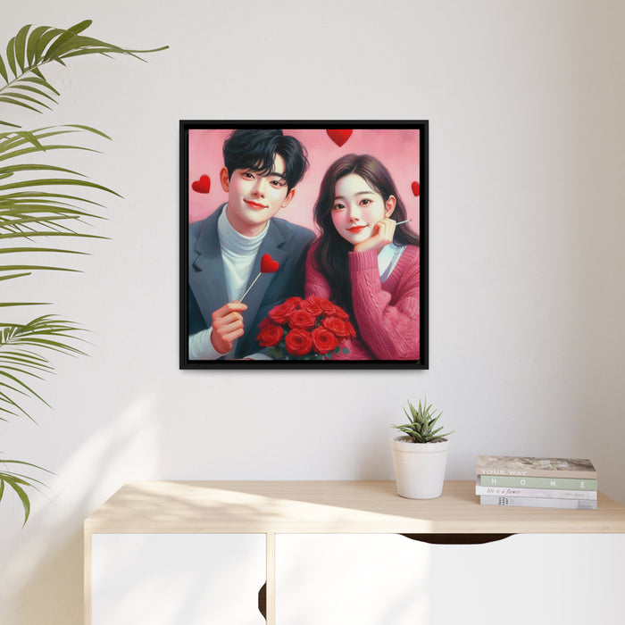Elegant Couple Matte Canvas Wall Art for Valentine's Day
