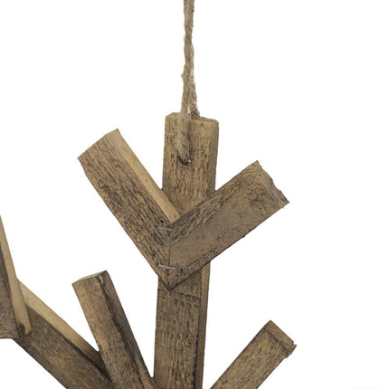 Room & Decor 17.7" Large Fir Wood Snowflake Ornaments - Set of 2, Rust