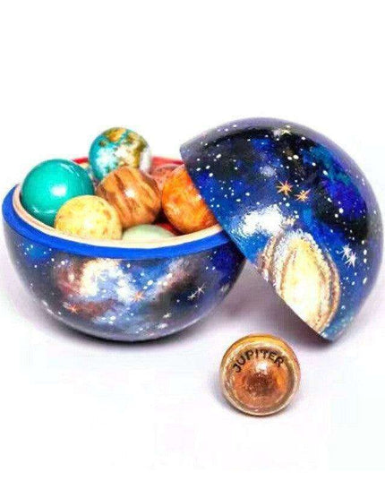 Celestial Harmony Artisan Wooden Solar System Model