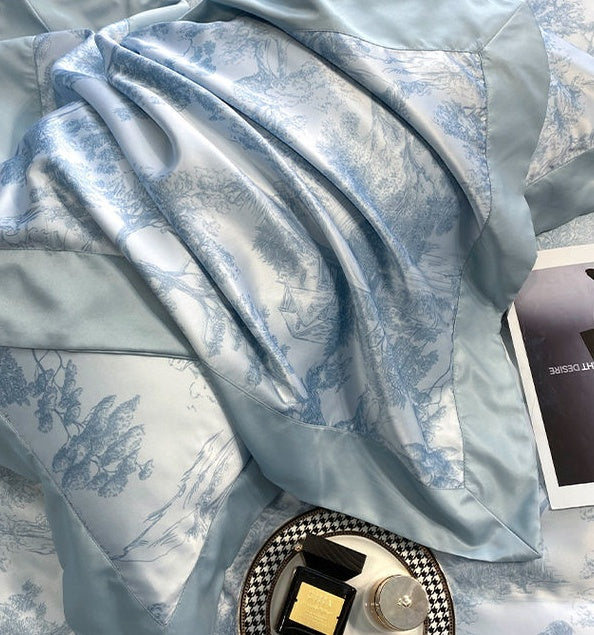 Peekaboo Studio Four-Piece Light Luxury Bed Set with Soft Quilt Cover