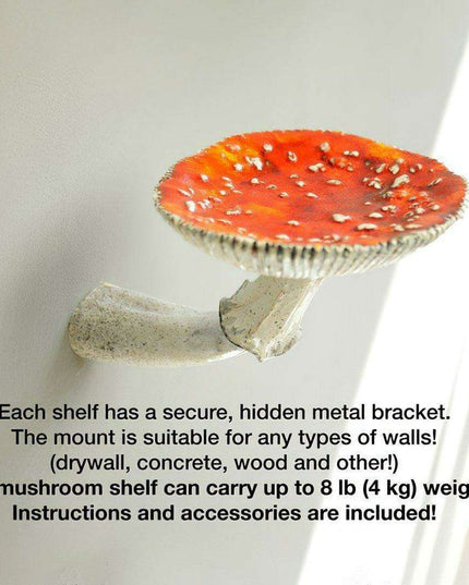 Whimsical Cloud Mushroom Hanging Shelf - Charming Resin Decor Accent