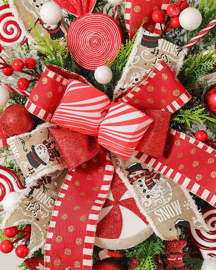 Christmas Wreath Candy Upside Down Tree Garland Artificial Xmas Ornament Hpme Porch Window Door Wall Hanging Decoration