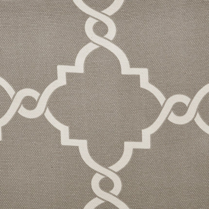 Room & Decor Fretwork Print Grommet Top Valance, Grey White, 50x18