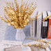 Golden Festive Artificial Eucalyptus Stem Bundle - Set of 15 for Elegant Home Decor