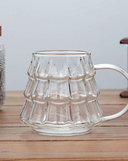 Christmas Glass Coffee Ice Transparent Mug With Handle